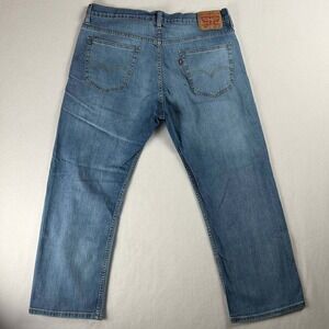 Levi's 569 Loose Straight Jeans Mens 38x28 Relaxed Blue Denim Light Wash Casual